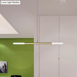 Tube Chandelier Led Ceiling Pendant Light - Modern Black/White/Gold Design 2/4/6-Light Options