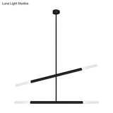 Tube Chandelier Led Ceiling Pendant Light - Modern Black/White/Gold Design 2/4/6-Light Options