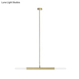 Tube Chandelier Led Ceiling Pendant Light - Modern Black/White/Gold Design 2/4/6-Light Options