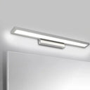 Tube Metal Led Bathroom Vanity Lamp - Minimalist Light Fixture In Black/Silver With Warm/White
