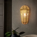 Turkish Brass Lantern Sconce - Balloon Shaped Hollowed Out Design Wall Mount Lamp