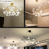 Twig Led Pendant Lamp - Minimalistic Metallic Chandelier For Living Room Lighting
