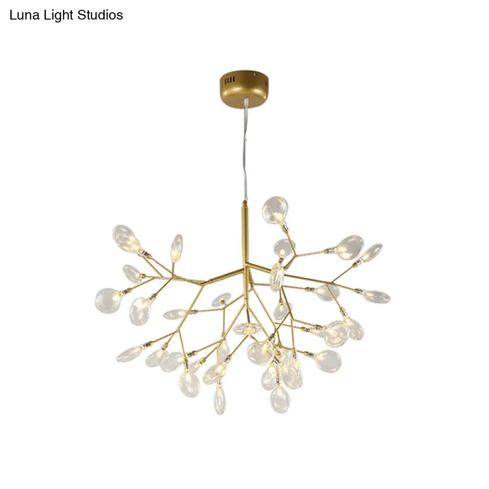 Twig Led Pendant Lamp - Minimalistic Metallic Chandelier For Living Room Lighting