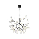 Twig Led Pendant Lamp - Minimalistic Metallic Chandelier For Living Room Lighting 36 / Black Branch