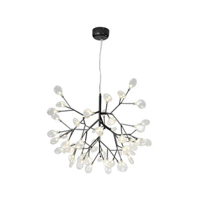 Twig Led Pendant Lamp - Minimalistic Metallic Chandelier For Living Room Lighting 36 / Black Branch