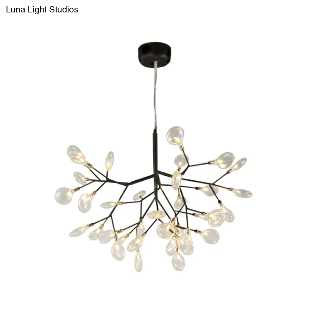 Twig Led Pendant Lamp - Minimalistic Metallic Chandelier For Living Room Lighting