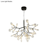 Twig Led Pendant Lamp - Minimalistic Metallic Chandelier For Living Room Lighting