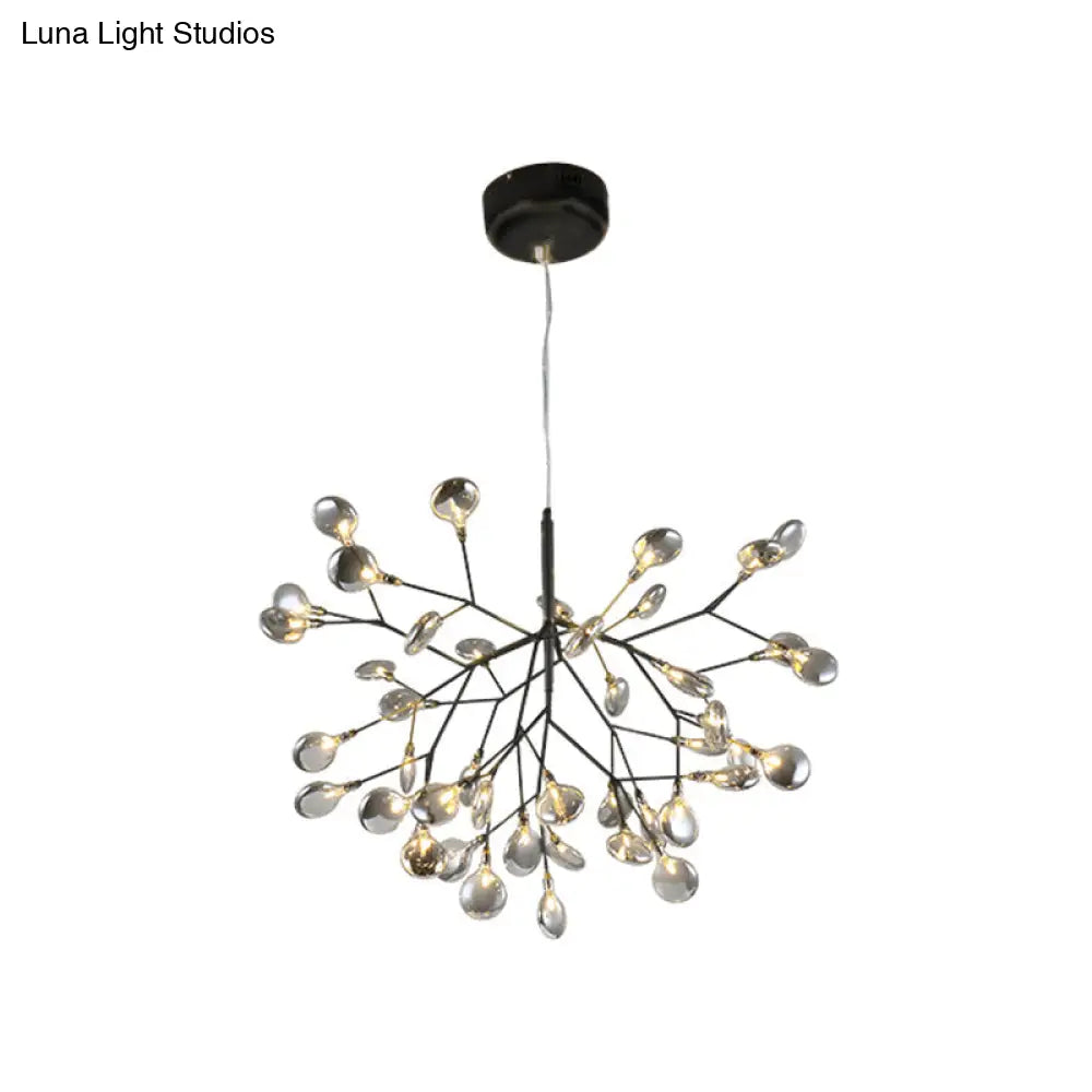 Twig Led Pendant Lamp - Minimalistic Metallic Chandelier For Living Room Lighting