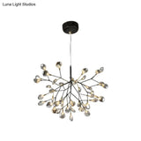 Twig Led Pendant Lamp - Minimalistic Metallic Chandelier For Living Room Lighting