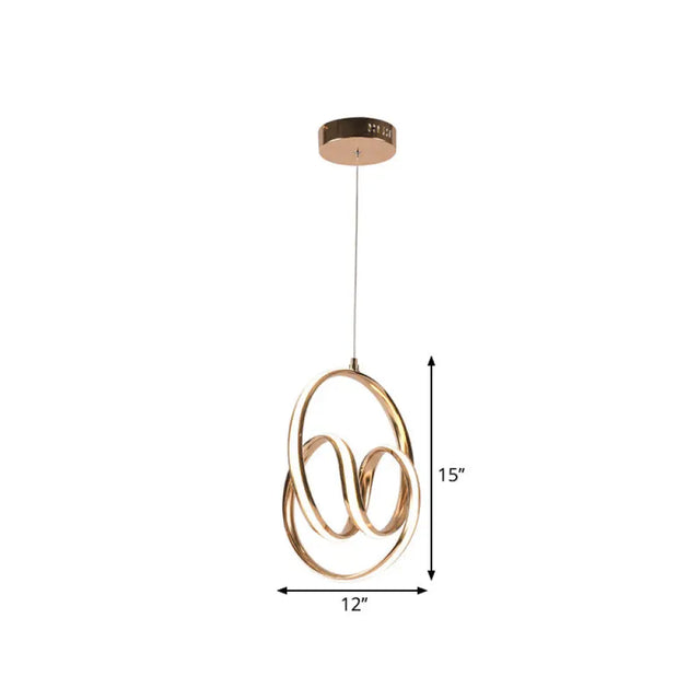 Rose Gold Aluminum Led Pendant Lighting - Simplicity And Warm/White Light