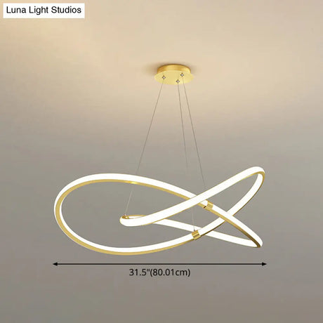 Twist Chandelier Metal Pendant Light For Living Room - Ultra-Modern Design