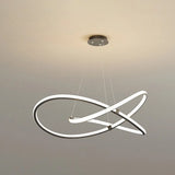 Twist Chandelier Metal Pendant Light For Living Room - Ultra-Modern Design Black / 31.5’ White