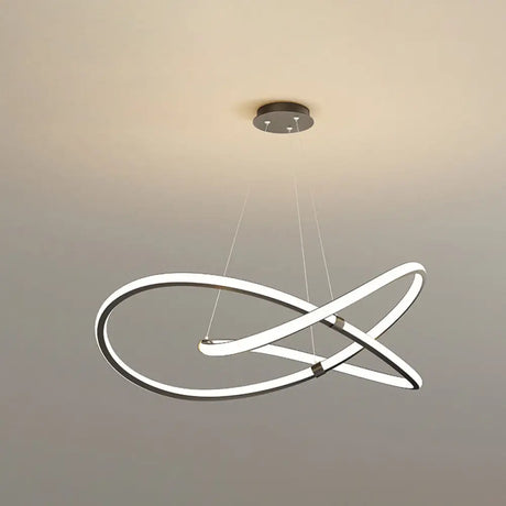 Twist Chandelier Metal Pendant Light For Living Room - Ultra-Modern Design Black / 31.5’ White
