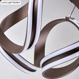 Twisted Ceiling Lamp: White/Brown Simplicity Single Light Acrylic Chandelier In Warm/White/Natural