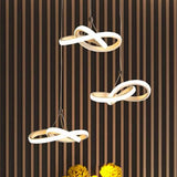 Led Acrylic Twisting Island Pendant Ceiling Light With 3/4-Head Warm/White