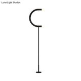 U-Shape Black Finish Led Floor Lamp: Sleek Metal Light For Living Room
