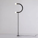 U-Shape Black Finish Led Floor Lamp: Sleek Metal Light For Living Room