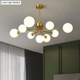 Ultra-Contemporary Milk Glass Balloon Chandelier For Living Room Ceiling