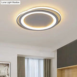 Ultra Thin 16’/19.5’ Acrylic Led Flush Ceiling Light - Grey Bedroom Mount Fixture Warm/White