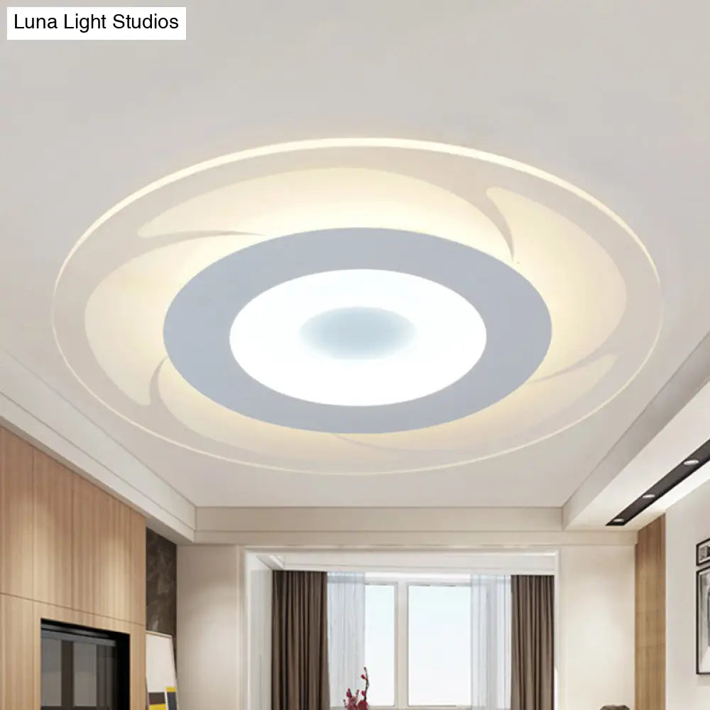 Ultra Thin Acrylic Flush Mount Led Ceiling Light - Modern Warm/White Multiple Sizes Available White