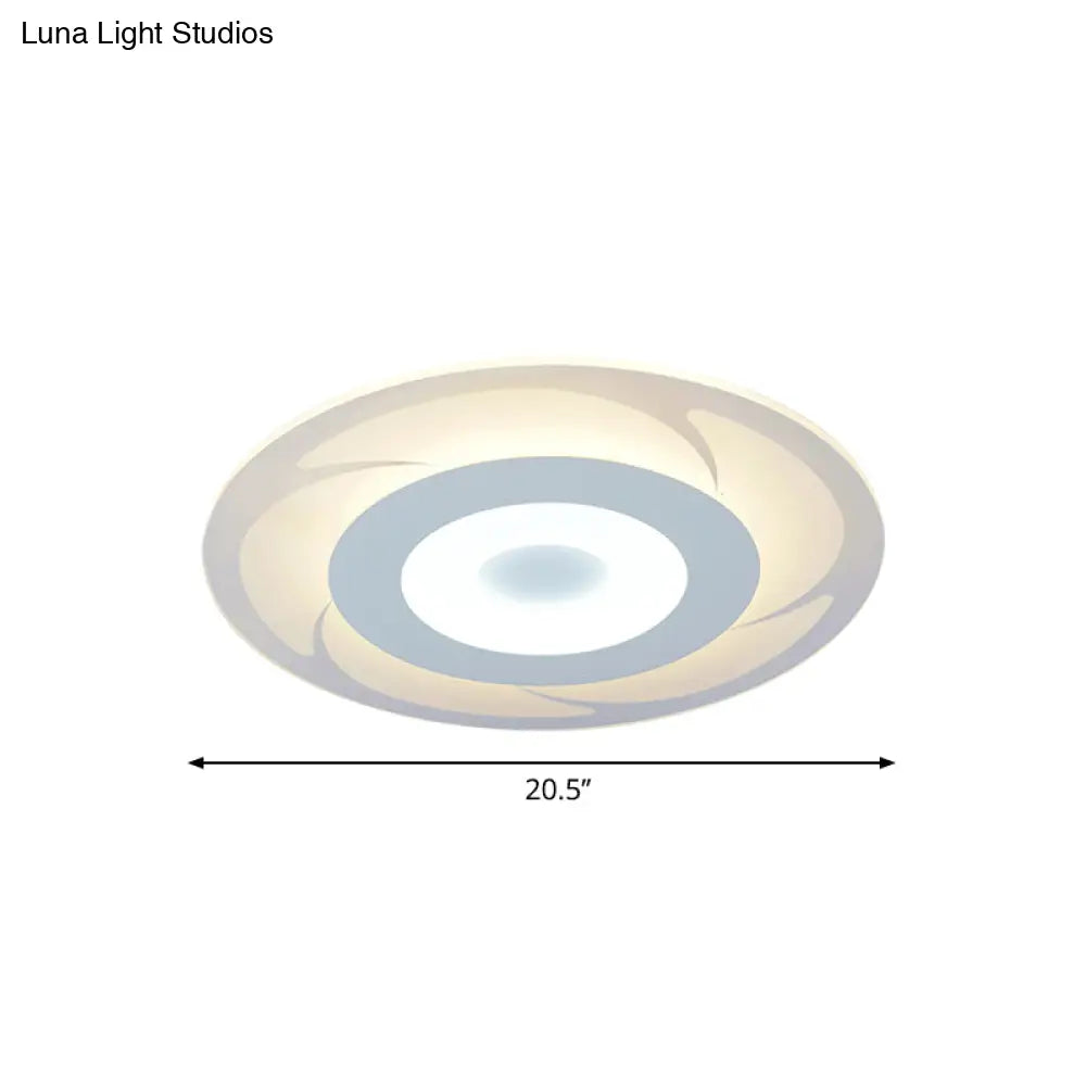 Ultra Thin Acrylic Flush Mount Led Ceiling Light - Modern Warm/White Multiple Sizes Available