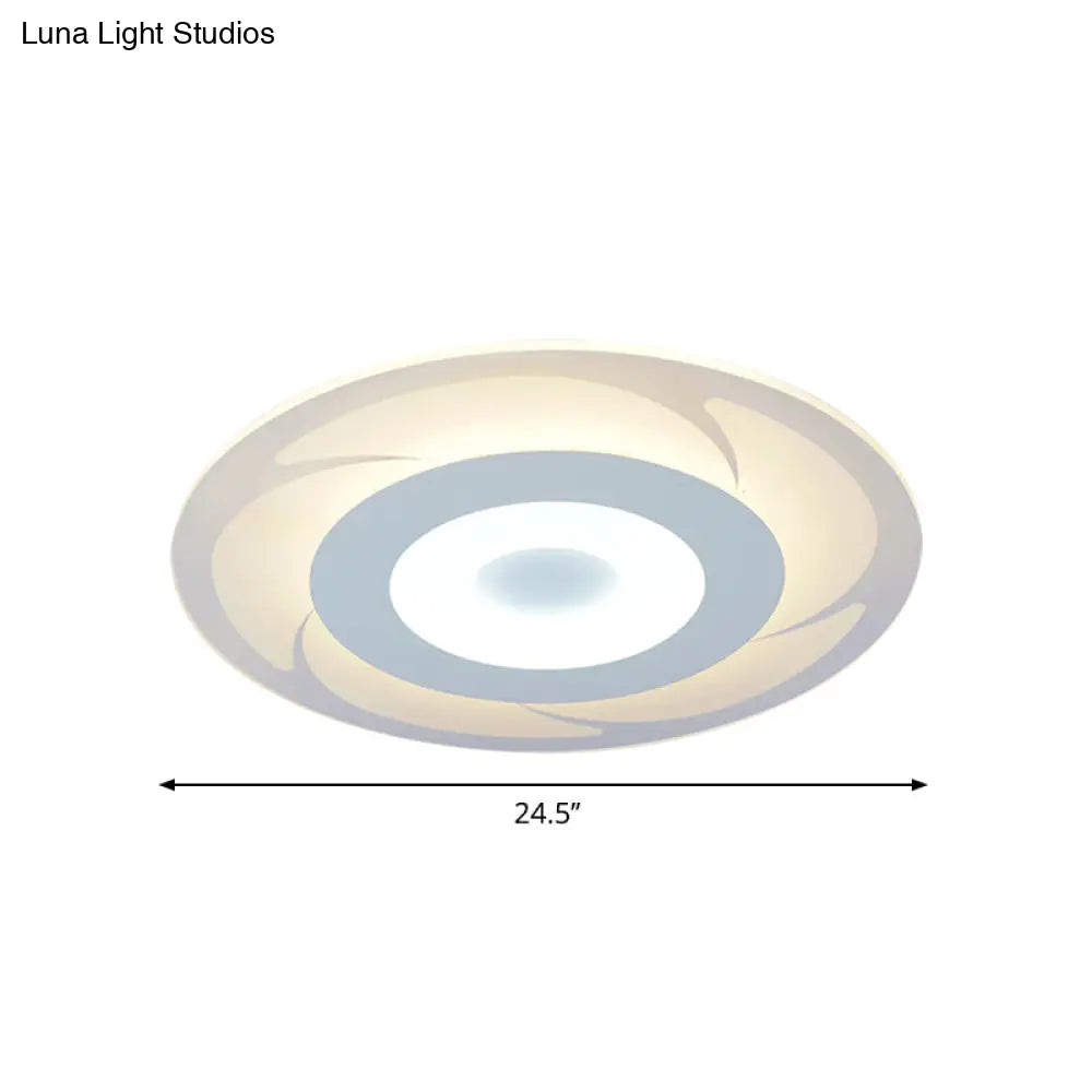 Ultra Thin Acrylic Flush Mount Led Ceiling Light - Modern Warm/White Multiple Sizes Available