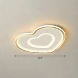 Ultra - Thin Gold Love Heart Led Ceiling Light For Bedroom / 16.5’ Warm