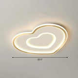 Ultra - Thin Gold Love Heart Led Ceiling Light For Bedroom / 20.5’ Remote Control Stepless Dimming