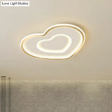 Ultra - Thin Gold Love Heart Led Ceiling Light For Bedroom