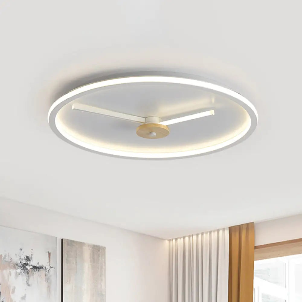 Ultra - Thin Led Ceiling Light With Adjustable Hour Hand Design For Modern Bedrooms In Black Or