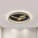 Ultra - Thin Led Ceiling Light With Adjustable Hour Hand Design For Modern Bedrooms In Black Or