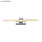 Ultra-Thin Led Nickel Wall Lamp For Bathroom - Simple Style Warm/White Light (17/23 Width)