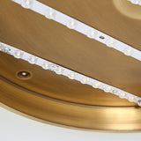 Ultra Thin Modern Brass Led Flush Mount Light 12/16/19.5 Dia Acrylic Diffuser Warm/White For Bedroom