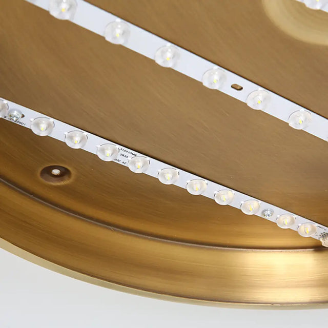 Ultra Thin Modern Brass Led Flush Mount Light 12/16/19.5 Dia Acrylic Diffuser Warm/White For Bedroom