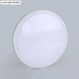 Ultra-Thin Round Led Ceiling Light For Kitchen - Simple White Design With Acrylic Flush Mount