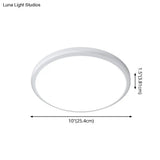 Ultra-Thin Round Led Ceiling Light For Kitchen - Simple White Design With Acrylic Flush Mount