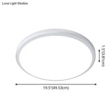 Ultra-Thin Round Led Ceiling Light For Kitchen - Simple White Design With Acrylic Flush Mount