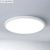 Ultra-Thin Round Led Ceiling Light For Kitchen - Simple White Design With Acrylic Flush Mount