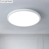 Ultra-Thin Round Led Ceiling Light For Kitchen - Simple White Design With Acrylic Flush Mount