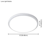 Ultra-Thin Round Led Ceiling Light For Kitchen - Simple White Design With Acrylic Flush Mount