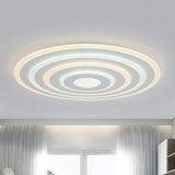 Ultra - Thin White Acrylic Led Ceiling Light - Contemporary Flush Mount Fixture / 19.5’ Warm
