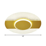 Ultrathin Disc Led Flushmount Lighting In Acrylic Gold - Warm/White Light