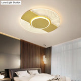 Ultrathin Disc Led Flushmount Lighting In Acrylic Gold - Warm/White Light