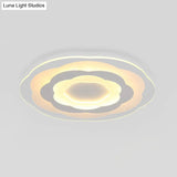 Ultrathin Layered Flower Ceiling Light - Modern Acrylic - White Led Flush Mount Lighting For