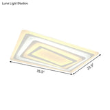 Ultrathin Led Ceiling Light: Modern Style Acrylic Shade White Spiral Rectangle Flushmount In