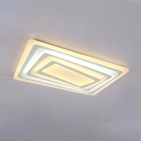 Ultrathin Led Ceiling Light: Modern Style Acrylic Shade White Spiral Rectangle Flushmount In