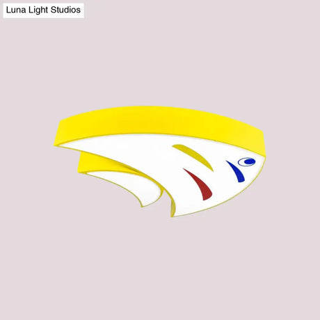 Underwater Adventure Led Flush Mount Lamp - Colorful Acrylic Tropical Fish Design For Childrens Room
