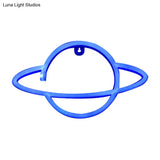 Usb Powered Kids Led Nightstand Night Light With White Planet Design