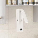 Usb Rechargeable Tube Wall Sconce - Simple Metal Integrated Led Light Fixture Black/White Warm/White