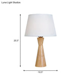 Victoria - Nordic Fabric Wood Table Lamp With Funnel Base
